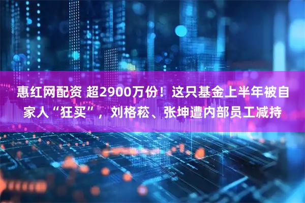 惠红网配资 超2900万份！这只基金上半年被自家人“狂买”，刘格菘、张坤遭内部员工减持
